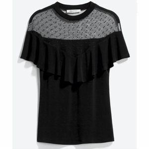 NWOT Alice Blue Elvira Mesh Detail Knit Top Size L